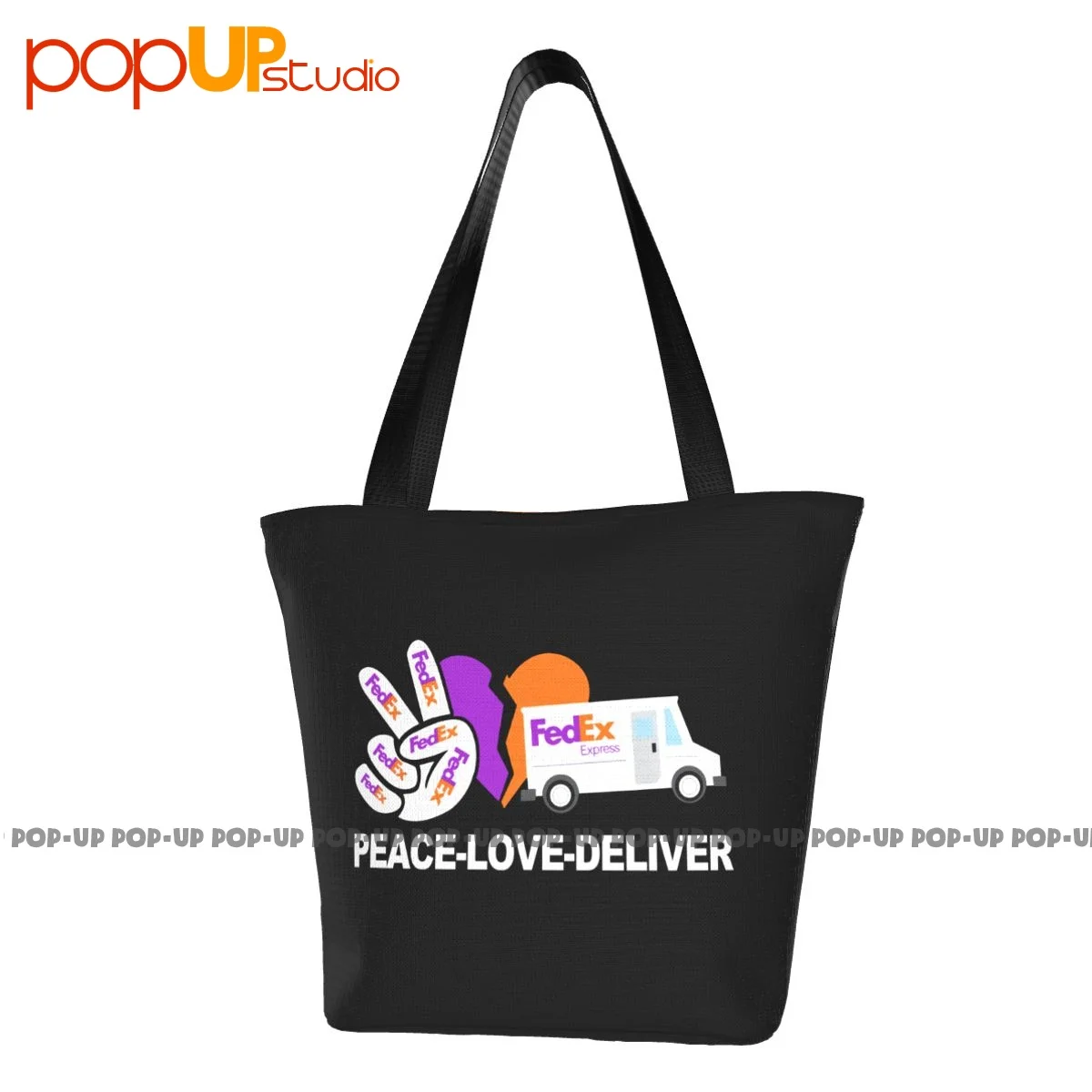 Peace Love Deliver Fedex Retro Handbags Lunch Bag Shopping Bag Grocery Bag