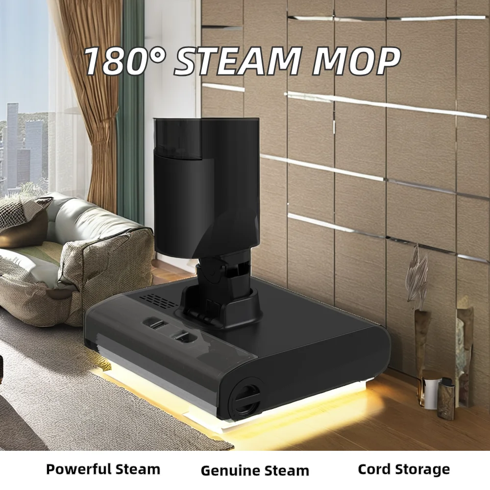 Newest Household Electric Steam Mop with 180° Lying Flat Multifunctional Real Steam for Outdoor Use