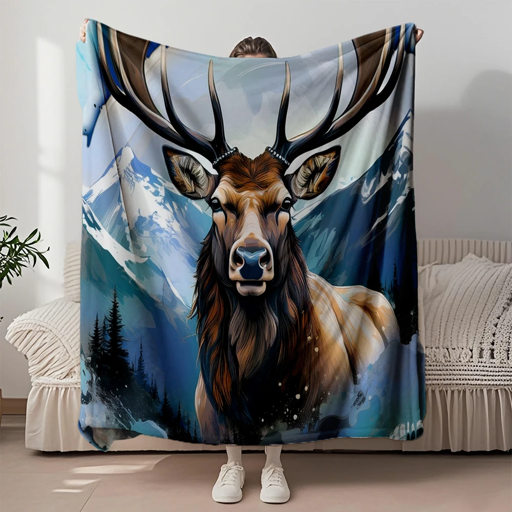 

Quality Flannel Cozy Blanket Majestic Elk Oriental Throw Hospitality Bedding Breathable Ultra-soft Touch Blankets For Campers