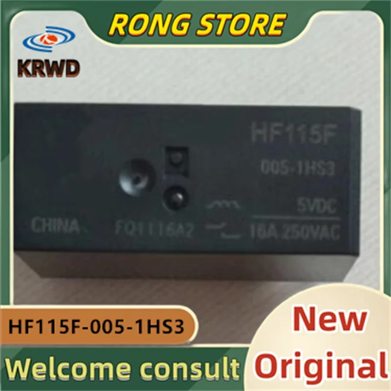 10PCS HF115F-005-1HS3 New original  HF115F 16A250VAC JQX-115F DIP--8