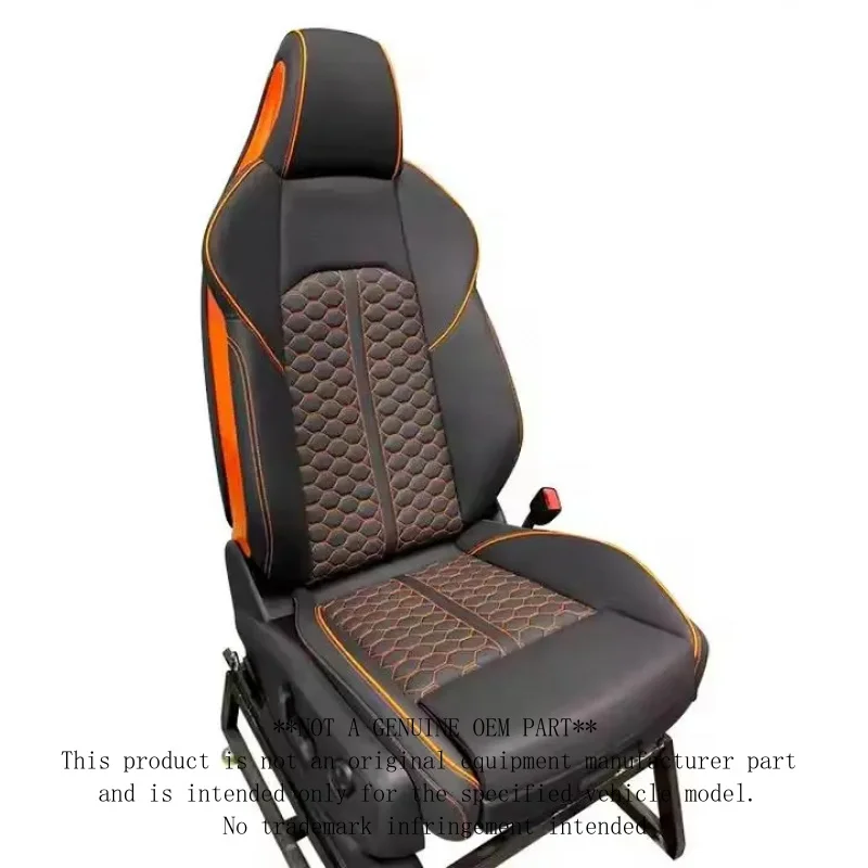 High-End Custom Power Seats - Premium Leather Honeycomb Design Two-Tone Style Interior Enhancement Comfort Vehicle