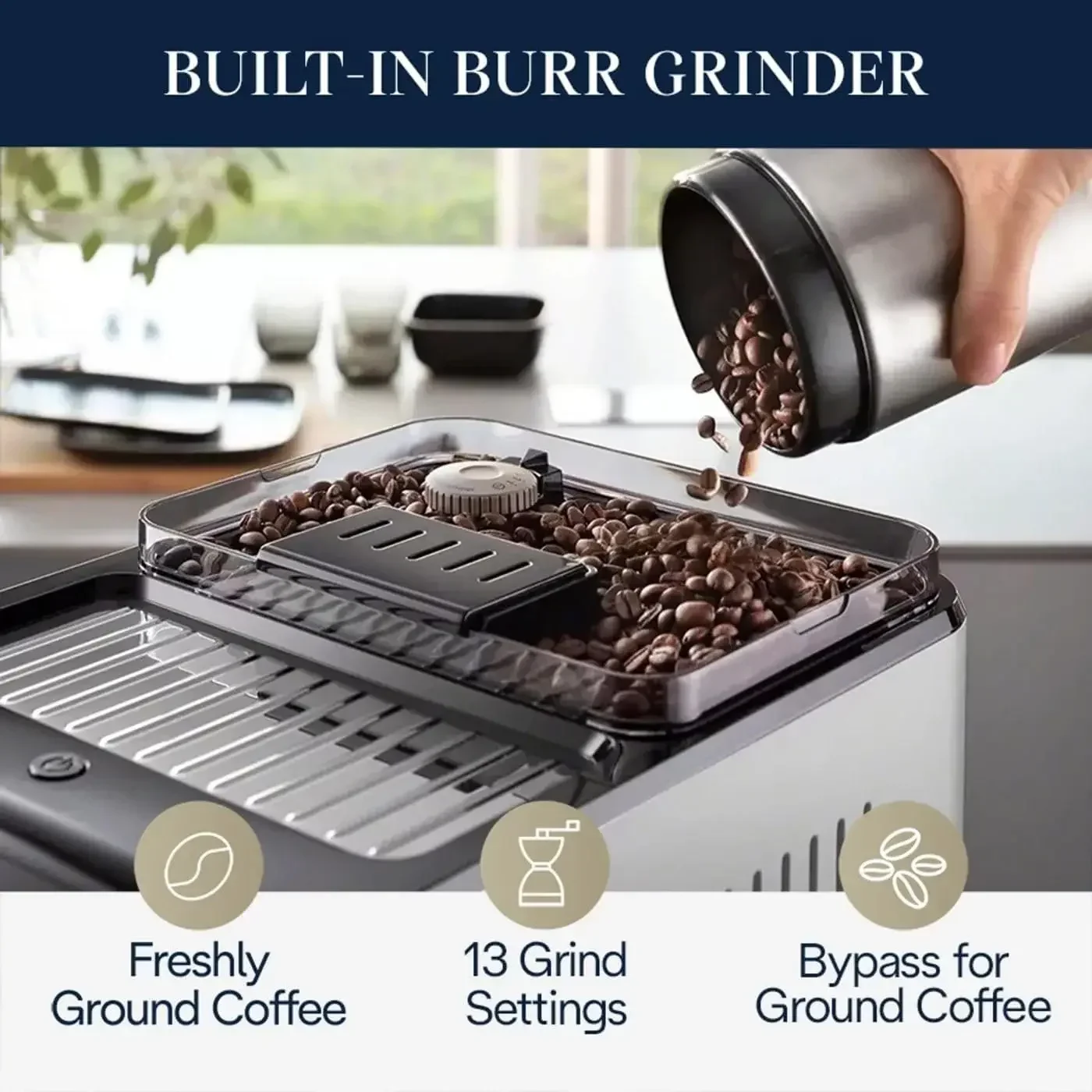 Máquina de café expresso De'Longhi Eletta Explore com fermentação fria, batedor automático de leite quente e frio para mais de 50 receitas One Touch