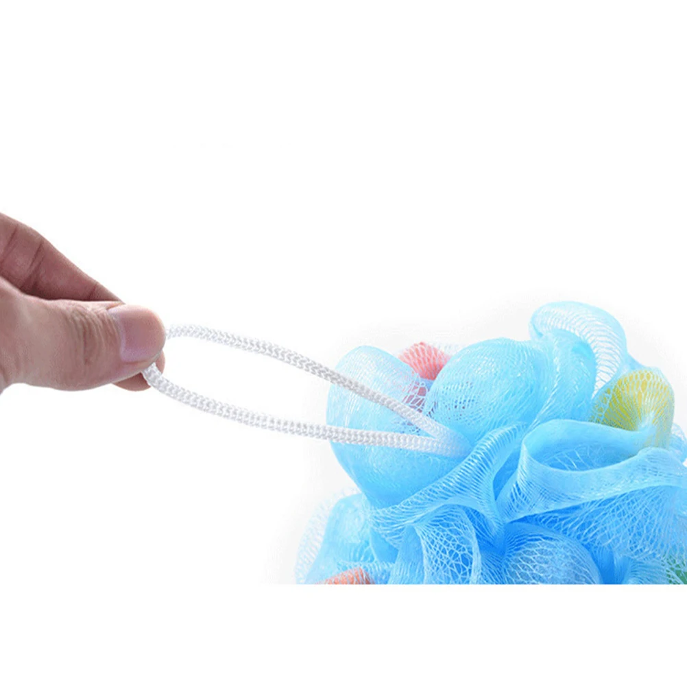 

4pcs Heart Shaped Sponge Bath Flowers Colorful Shower Balls Durable Lightweight PE Material Wall Hangable Space