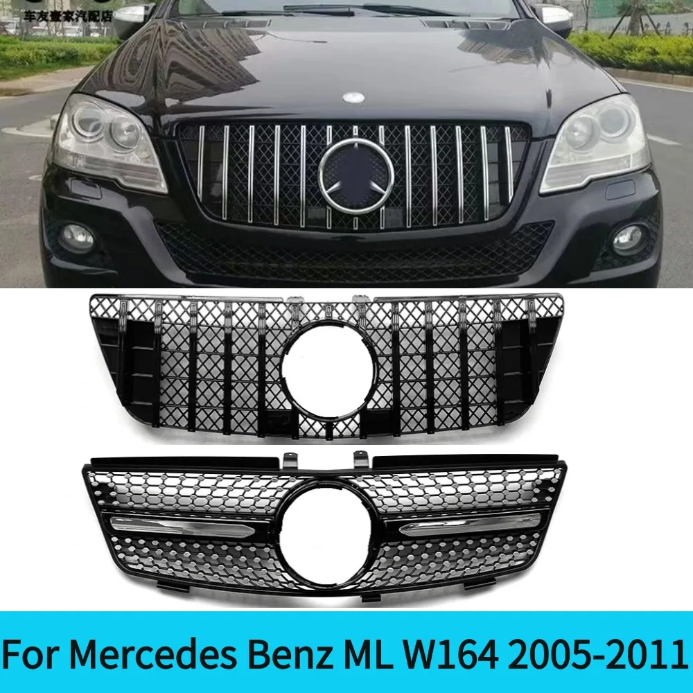 Front Inlet Grille Racing Grill For Mercedes-Benz ML Class W164 2005-2008 2009-2011 ML320 ML300 ML400 ML500 ABS TuningKIT