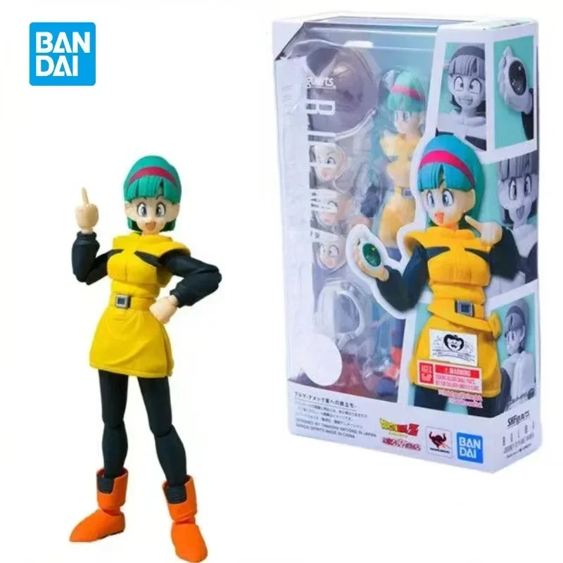 In magazzino Bandai Original Shf Dragon Ball Z Bulma Namekian Anime Action Figure PVC Assembly modelli da collezione giocattoli regali di festa