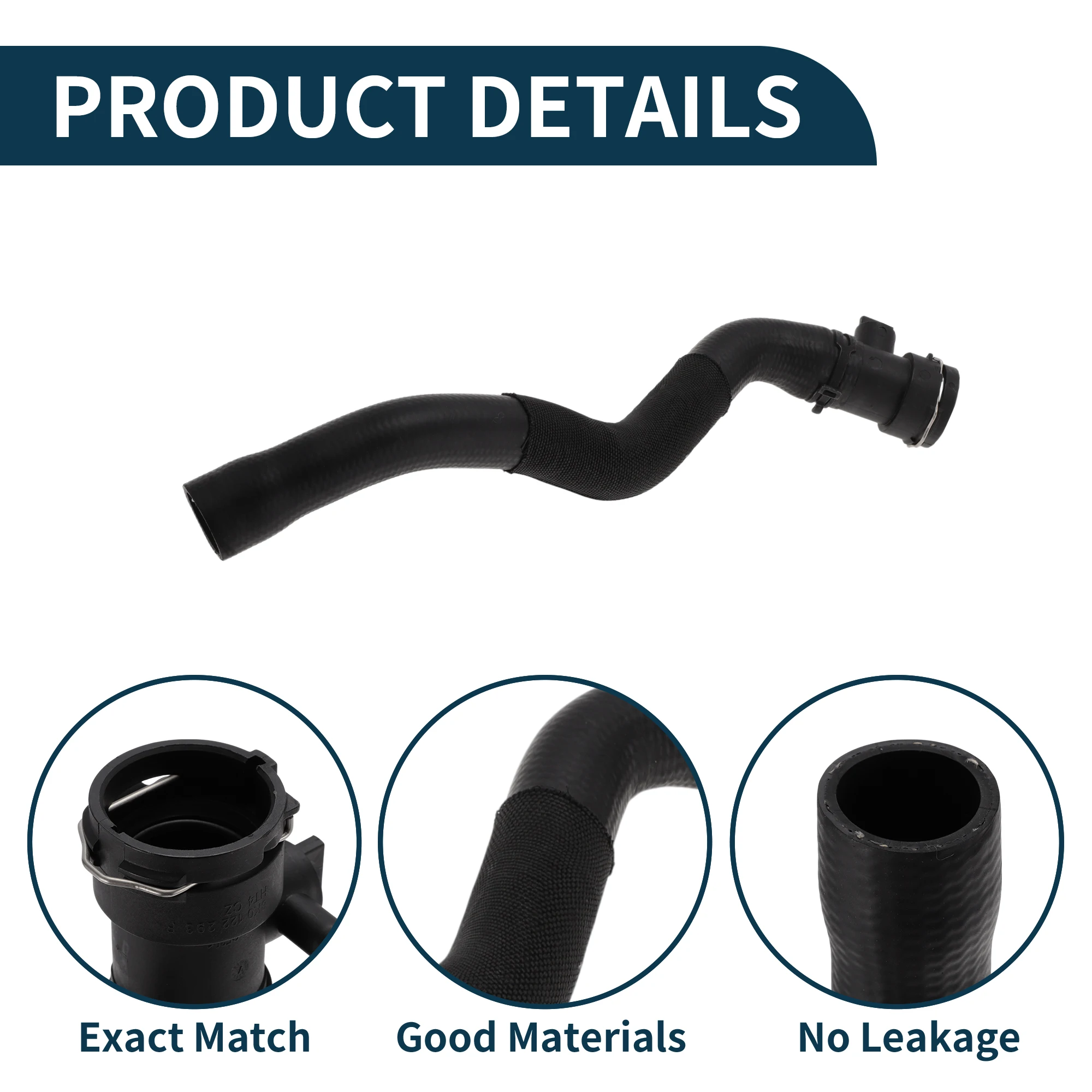

UXCELL Radiator Hose Heater Hose No.4G0121055AD for Audi A6 2012-2015 Rubber Cooling Liquid Pipe Black 1 Pc
