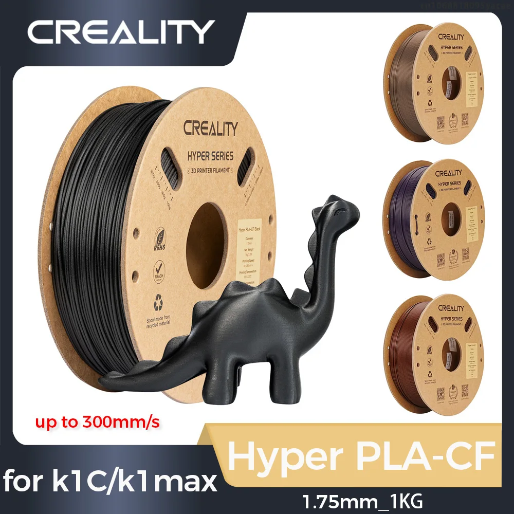 

Creality Hyper PLA-CF Filament 1.75mm High Speed 300mm/s Matte Finish Upgrade 3D Printer Filament 1KG Spool for K1C / K1 MAX