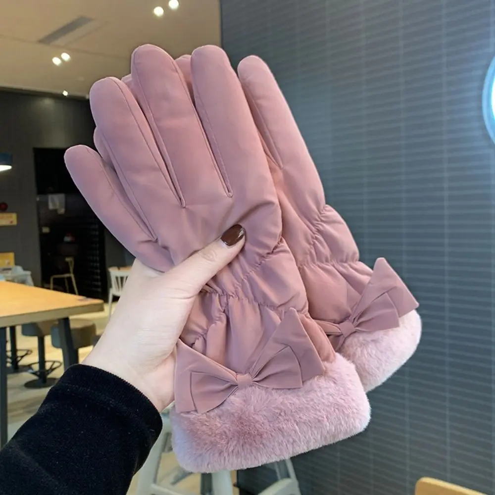 

Fashion Touch Screen Winter Padded Gloves Plush Waterproof Cycling Gloves Thick Warm Full Finger Thermal Skiing Mittens