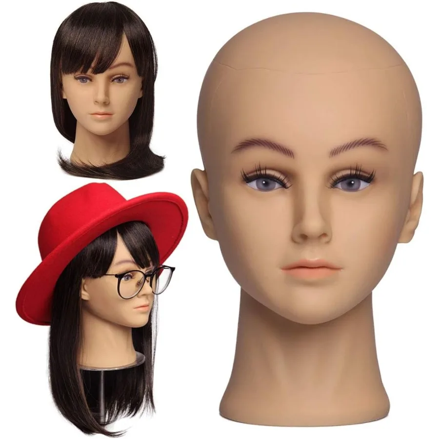 

Лысая голова манекена с ресницами, женская парик, профессиональная косметология для изготовления париков и демонстрации шляпы, шлема, очков или маски