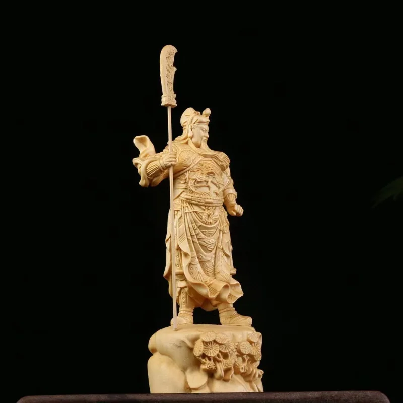 [Guan Gong] Boxwood Wood Carving God of War and Wealth Ornaments Handmade Lord Guan the Second Crafts Characters Multiple Types