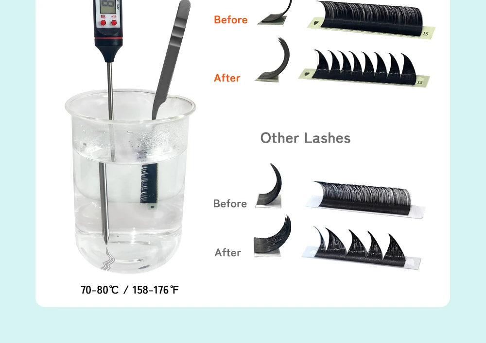 LUKATME M/C/D Curl 7-14mm Foxy Volume 4D 5D Wimpern Braun YY Wimpern Vorgefertigte 6D 7D 8D Fächer Flauschige U-6D Falsche Wimpernverlängerung – Detail 13