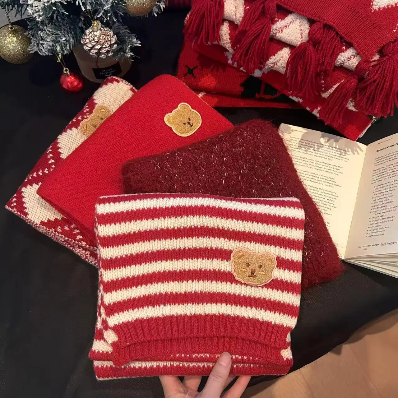 أزياء الاسكتلندية نمط الترتان وشاح أحمر دافئ للنساء منقوشة لينة طويلة التفاف شال عيد الميلاد يوم لصديقة زوجة أمي