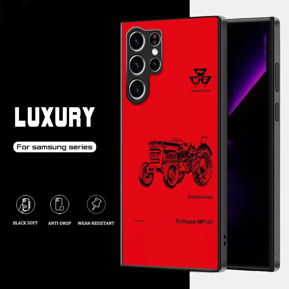 red-Massey Ferguson tractor Phone Case For Samsung Galaxy S24 S23 S22 S21 S20 Plus Ultra Note20 Soft Black Phone Cover