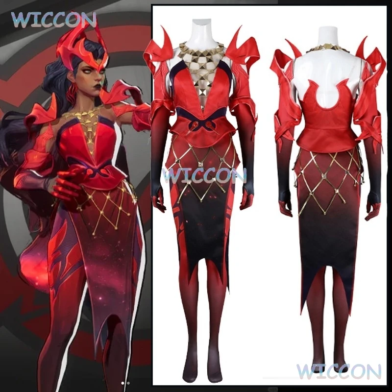 

Witch Costume Red Top Skirt Outfit Mvel Rivals New Scarlet Cosplay Full Set Halloween Comic Con Woman Emporium Matron Costumes