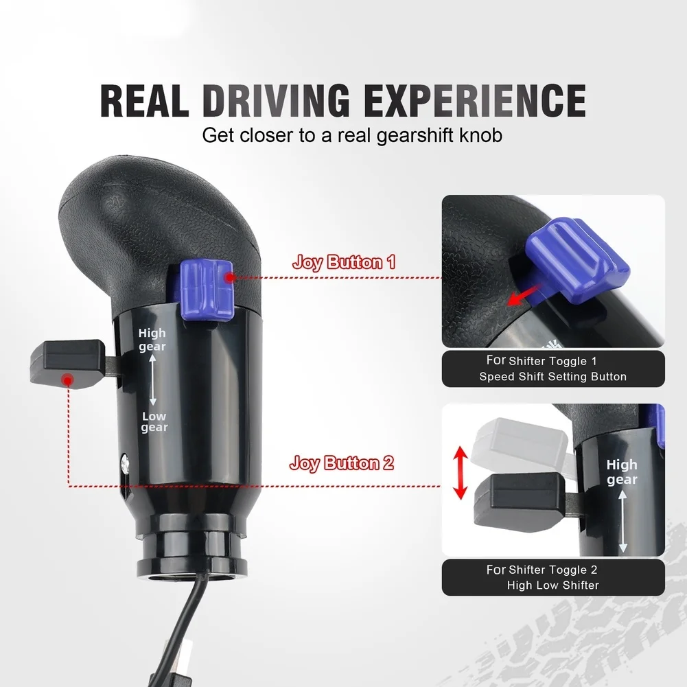 For Driving Simulation Games USB Shift Knob Sim Racing Gear Quick Gear Switching 18 Gears Support ABS Plastic Build