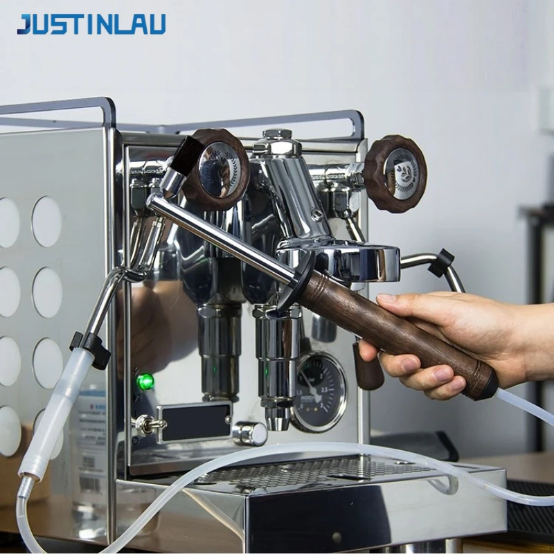 JUSTINLAU Espresso Machine Steam Wooden Long Handle Brush High Pressure Steam Cleaning Brush Coffee Accessories Barista Tools