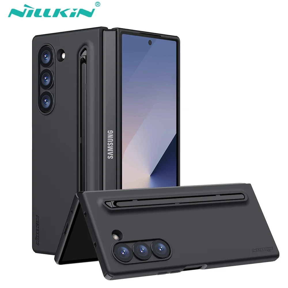 Nillkin For Samsung Galaxy Z Fold 6 5G Folding Case With S-Pen Stylus Liquid Silicone Cover Anti Fingerprints For Z Fold 6 Cases