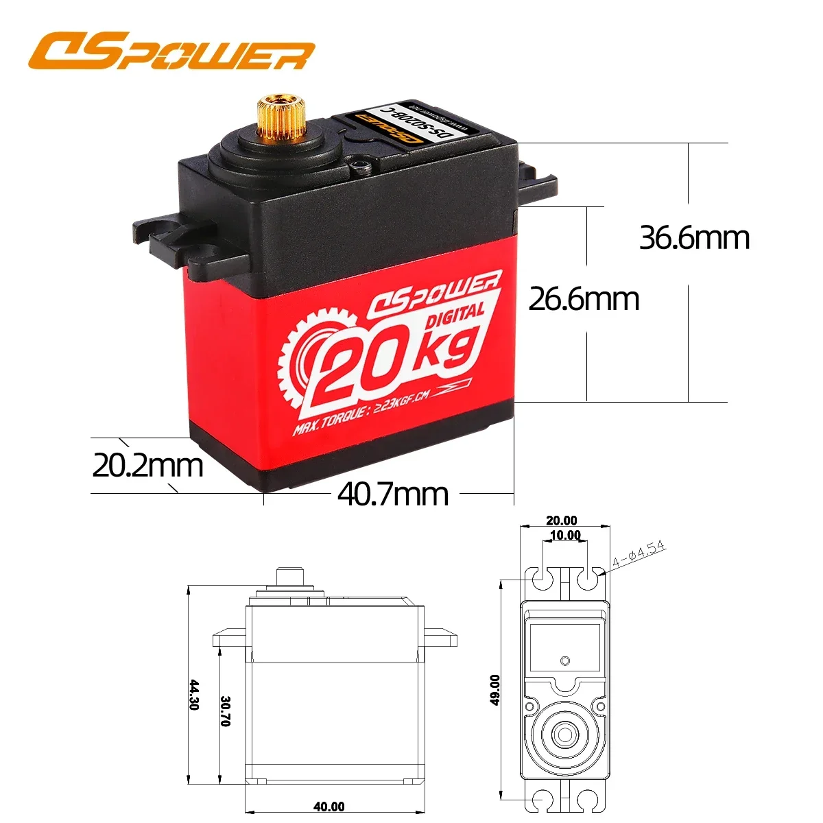 DSpower 20KG engranaje de Metal impermeable Servo de 180/300 grados para 1/8 1/10 RC coche oruga barco Robot juguete Axial TRX4 TRX6 Scx10 Wltoys