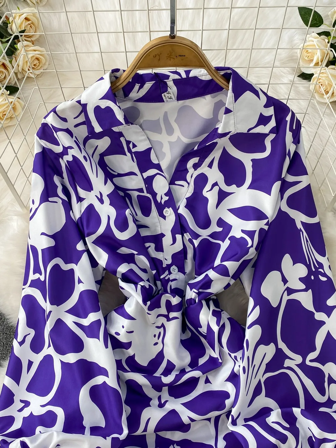 Sukienka damska letnia, wyszczuplająca, z wysokim stanem, w kształcie litery A, midi, z rozcięciem, z kwiatowym wzorem, dekolt w serek, długi rękaw, styl koreański.