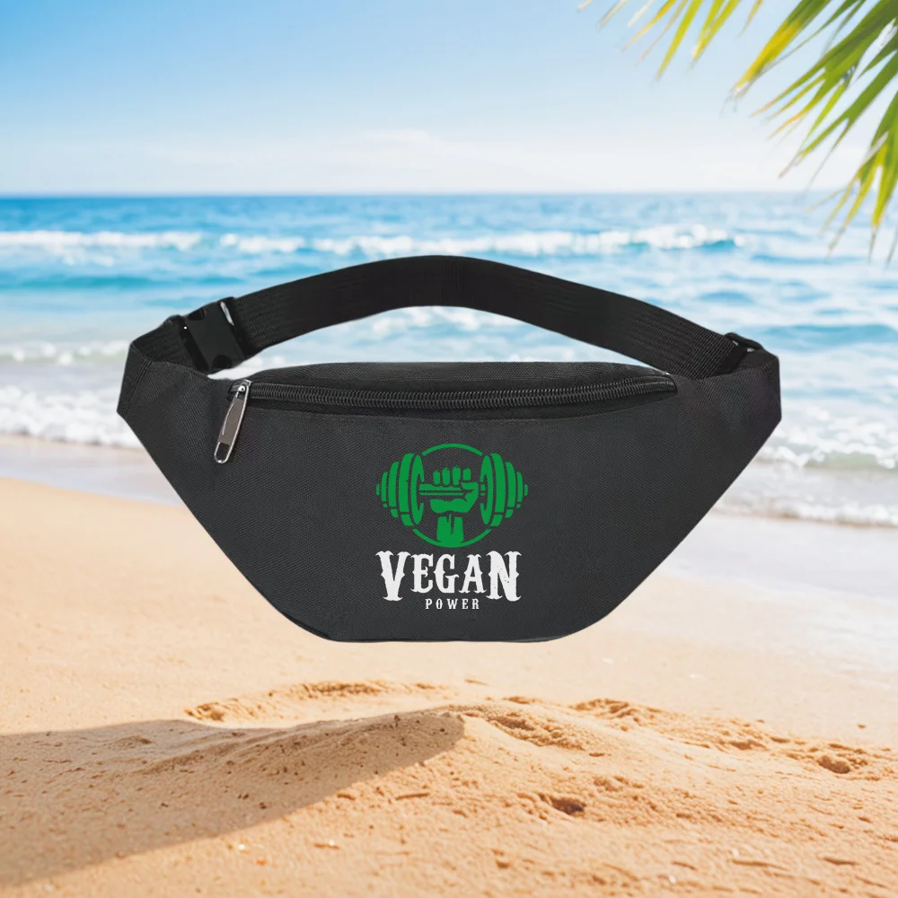 

Vegan Power Fitness Dumbbell Gym Workout Waist Backpack Crossbody Chest Bag Street Casual Sporty Fashionable Simple Unique Print