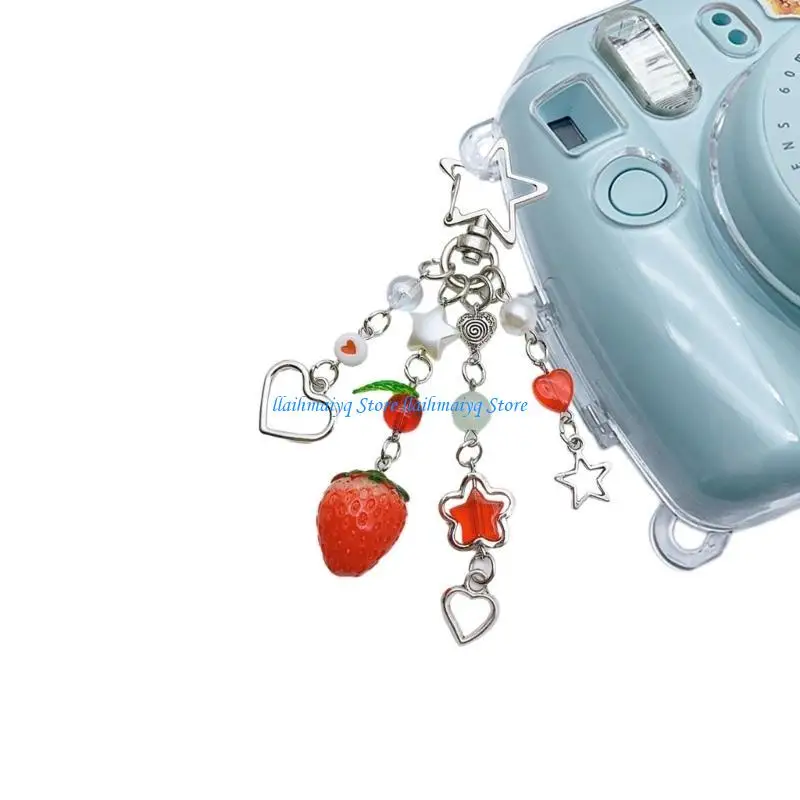 573B Alloy Material Strawberry Backpack Pendant Perfect Gift for Fashion Lover