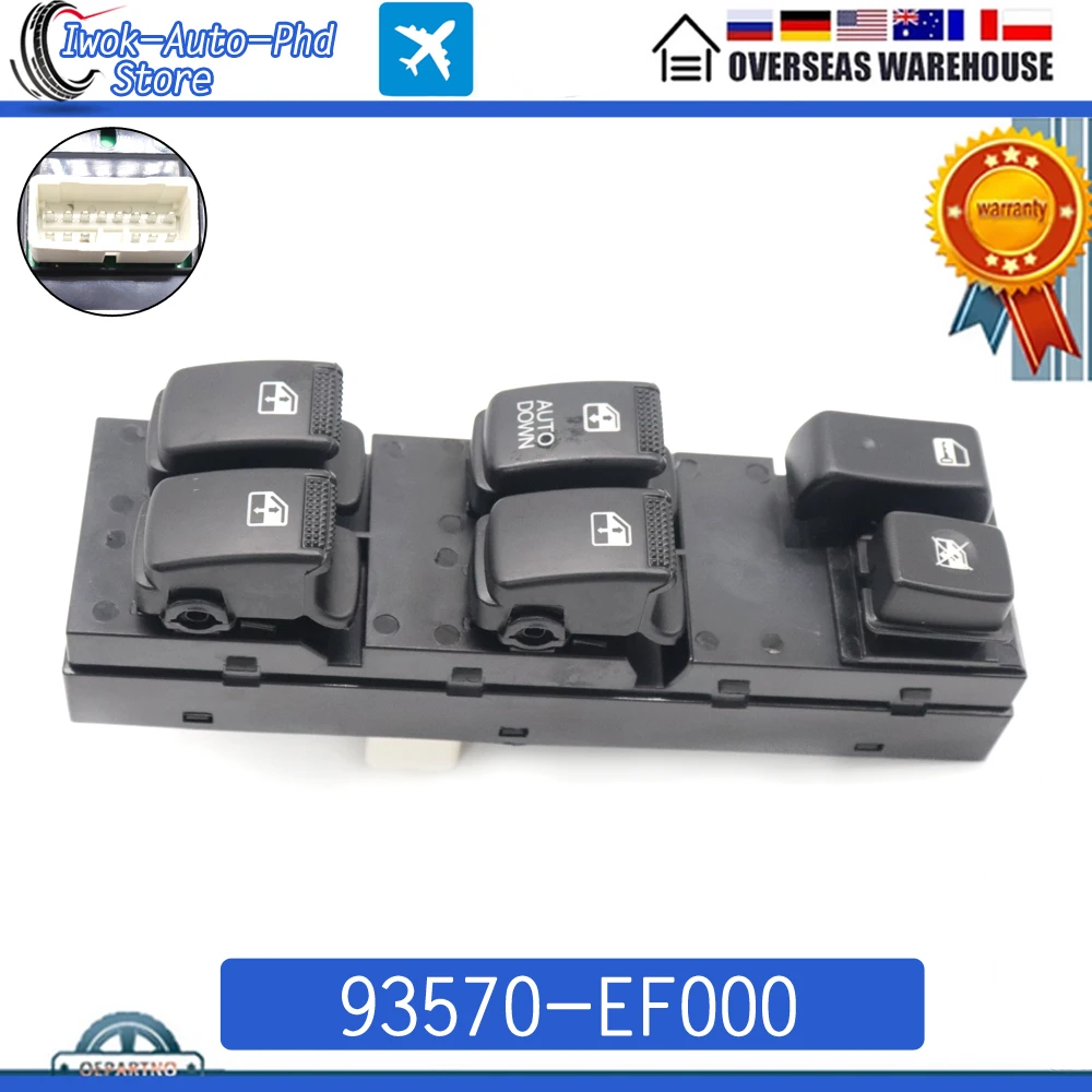 93570-EF000 NEW Electric Power Window Master Control Switch For Kia Sportage 2.0L l4 2.7L V6 2005-2010 93570EF000