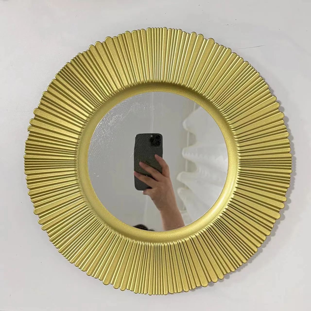 13inch Gold Clear Charge Plates Transparent Wedding Hotel Party Round Gold Plastic Charger Plates Wedding Party Table Decoration