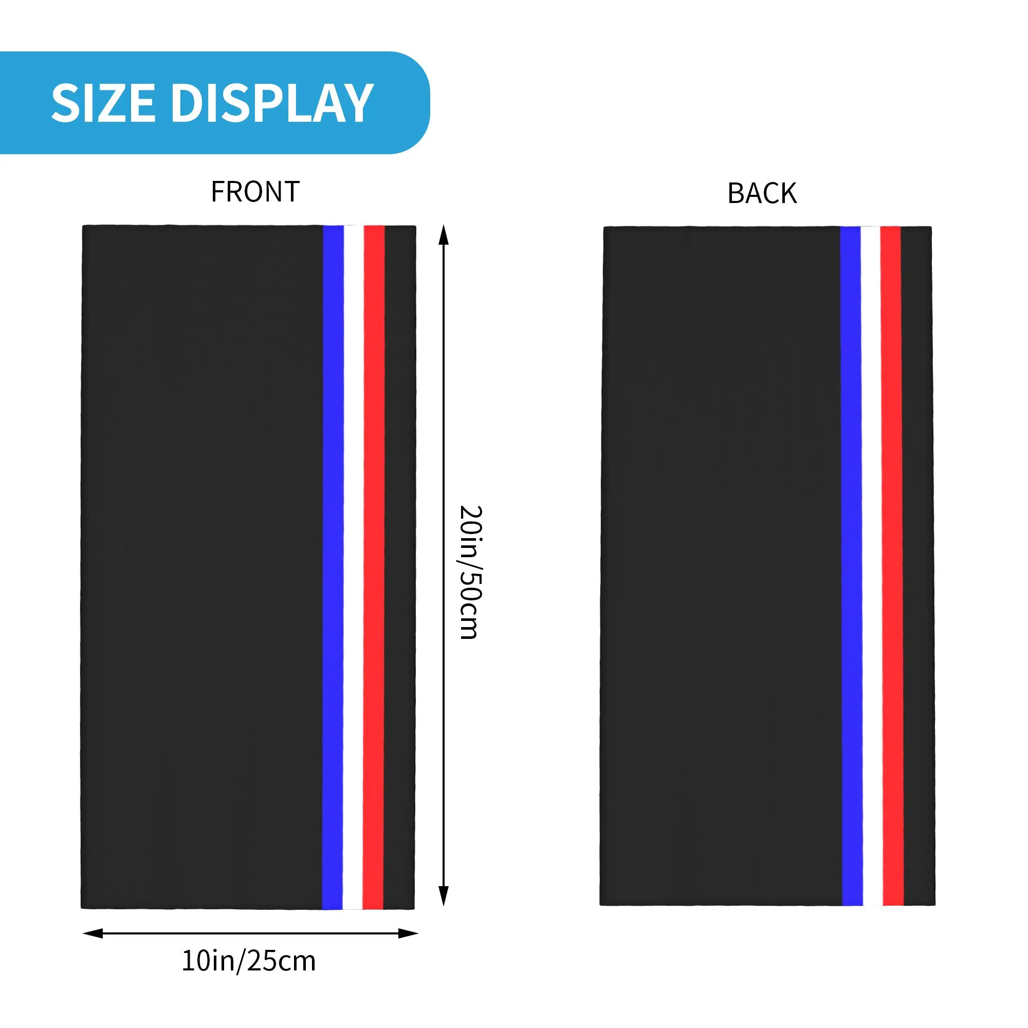 Custom French Flag Stripes Bandana Neck Warmer Women Men Winter Ski Tube Scarf Gaiter Flag Graphic Design Face Cover