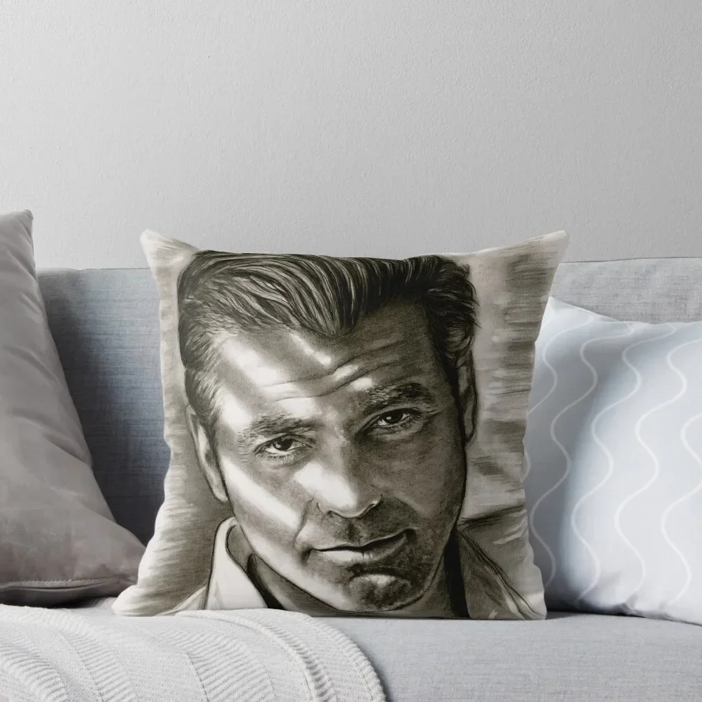 G. Clooney in black and white Throw Pillow Christmas Covers Cushions Home Decor Pillow