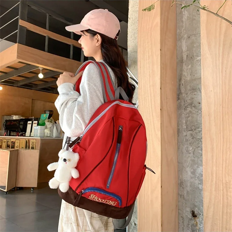 TRAVEASY Brand New Nylon Sewing Thread Zipper Basic Backpacks Large Capacity Schoolbags for Women 2025 High Quality Casual Bags