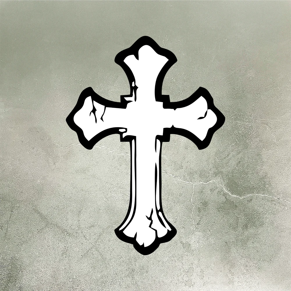 

1 шт. Модная наклейка с крестом для мотоцикла - водонепроницаемая самоклеящаяся виниловая наклейка для шлема, бака, обтекателя, декора скутера