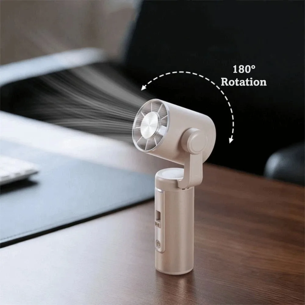 

Semiconductor Cooling Metal Gimbal Cooling Fan Quiet Operation Cold Wind Handheld Mini Air Conditioner Fan for 5W/3000mAh