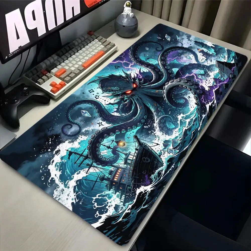 Deep Sea Kraken Monster Play Mat Smooth Cloth Surface Non Slip Rubber Base Precision Tracking For Student Home