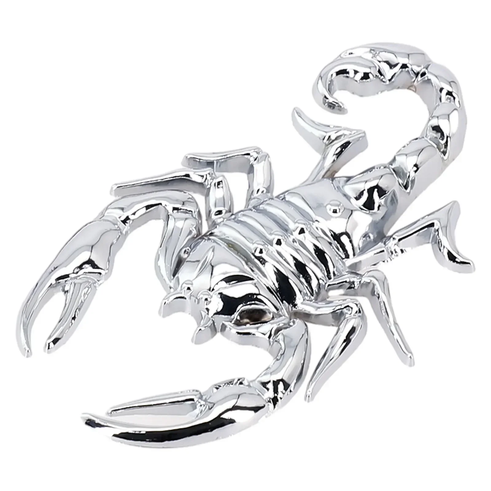 3D Adesivo Paster Chrome Scorpion Badge, Emblema da motocicleta, Decoração Decalque Metal, Silver Car Styling Acessórios