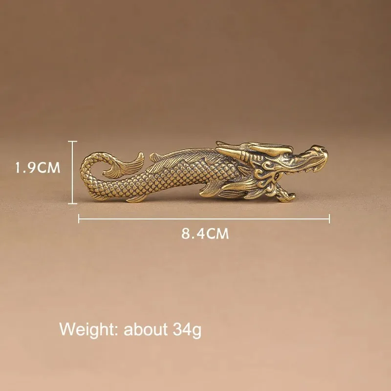 solid brass Traditional Mythical Animal Dragon Head Fish Body Statue Lucky Home Decor Crafts Antique Copper Bottle Opener