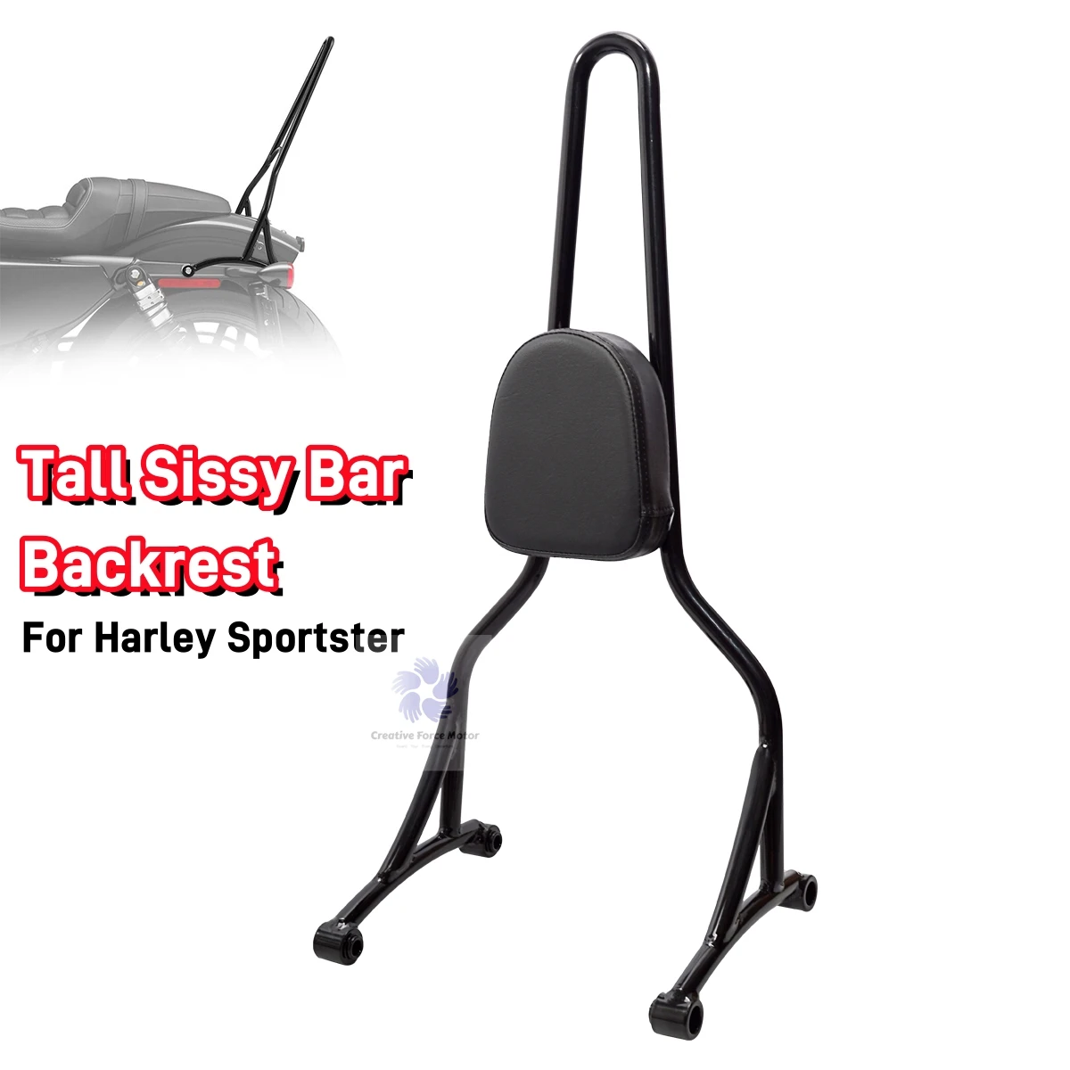 Sissy Bar Bracket Motorcycle Rear Passenger Backrest Detachable For Harley Sportster Iron 1200 Custom 883 Super Low 48 2004-2022