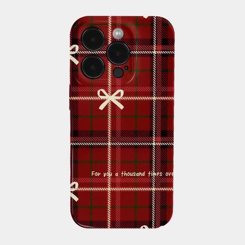 

Retro Red Checkered Pattern Phone Case for IPHONE 17 Air 16E 15 PROMAX 14 Plus 13 12 MINI 11 PRO 16Plus XR Acrylic Phone Cover