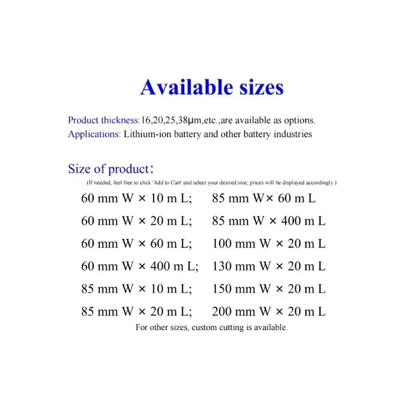 Lithium Ion Battery Separator Film 16/25/38μm Microporous Membrane 2340 M825 2320 For Coin Cell Pouch Cell Lab Research