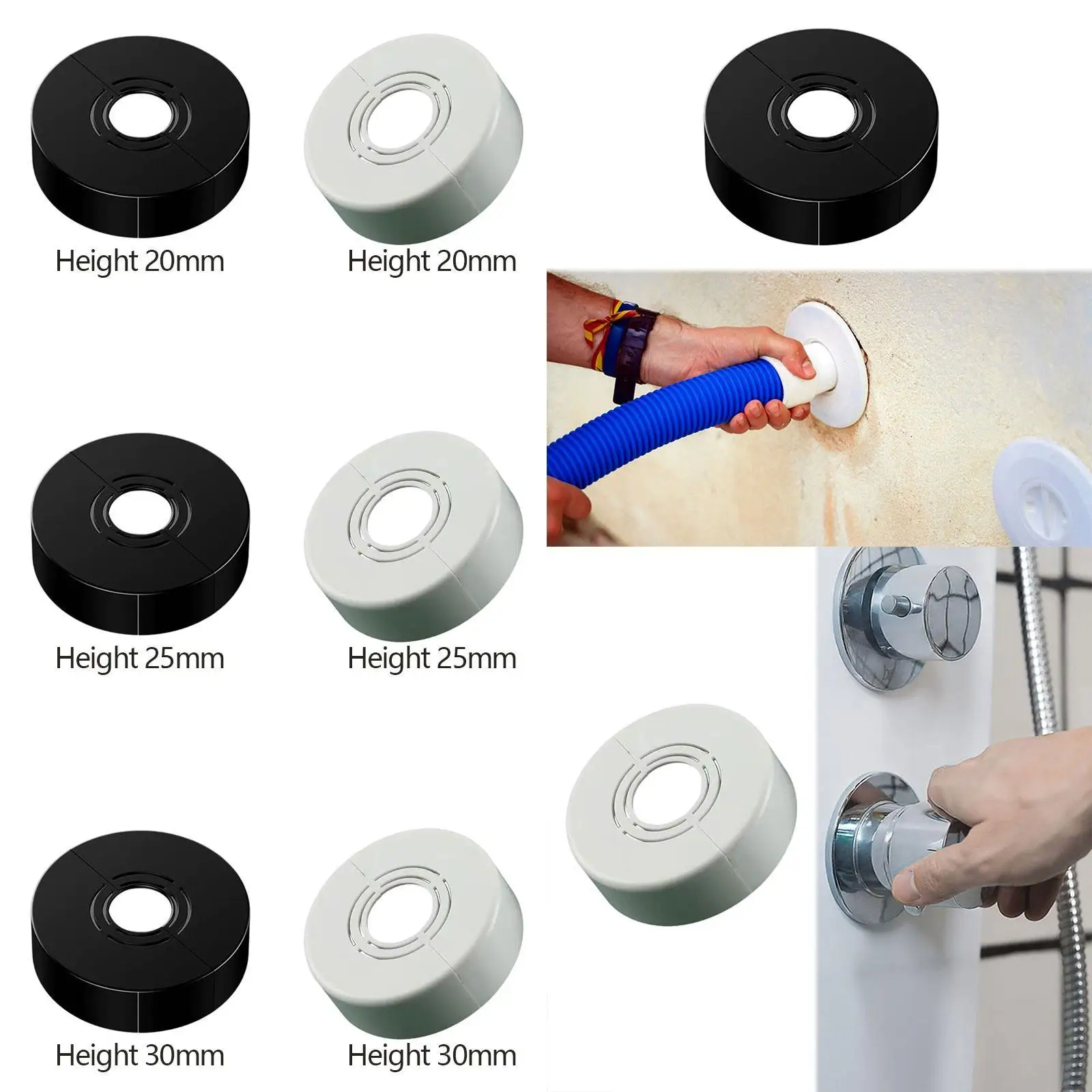 Escutcheon Cover Adjustable Shower Faucet Decorative Cover Split Flange Cover for Gas Pipe Sprinkler Shopping Mall Sinks Home
