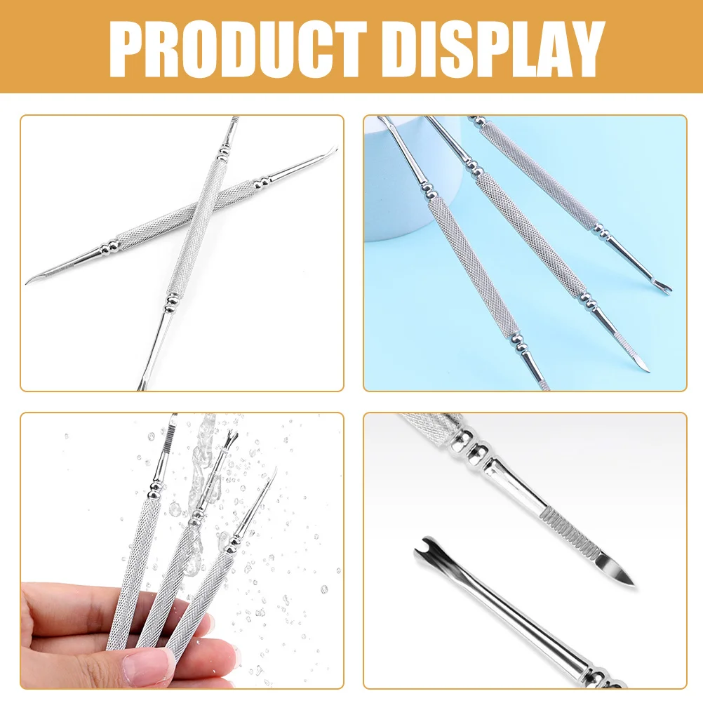 3 قطعة أدوات مانيكير مزيل بشرة الأظافر مجموعة إزالة الجلد الميت تصميم أنيق طويل الأمد شوك الجلد الميت الصلب