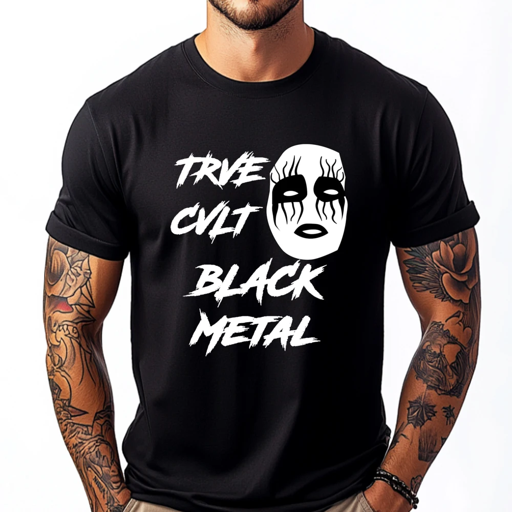 

Black And Trve Kvlt Shirts Men Graphic Luxury Brand Gothic Style Men Graphic Tees Oversize Man Group
