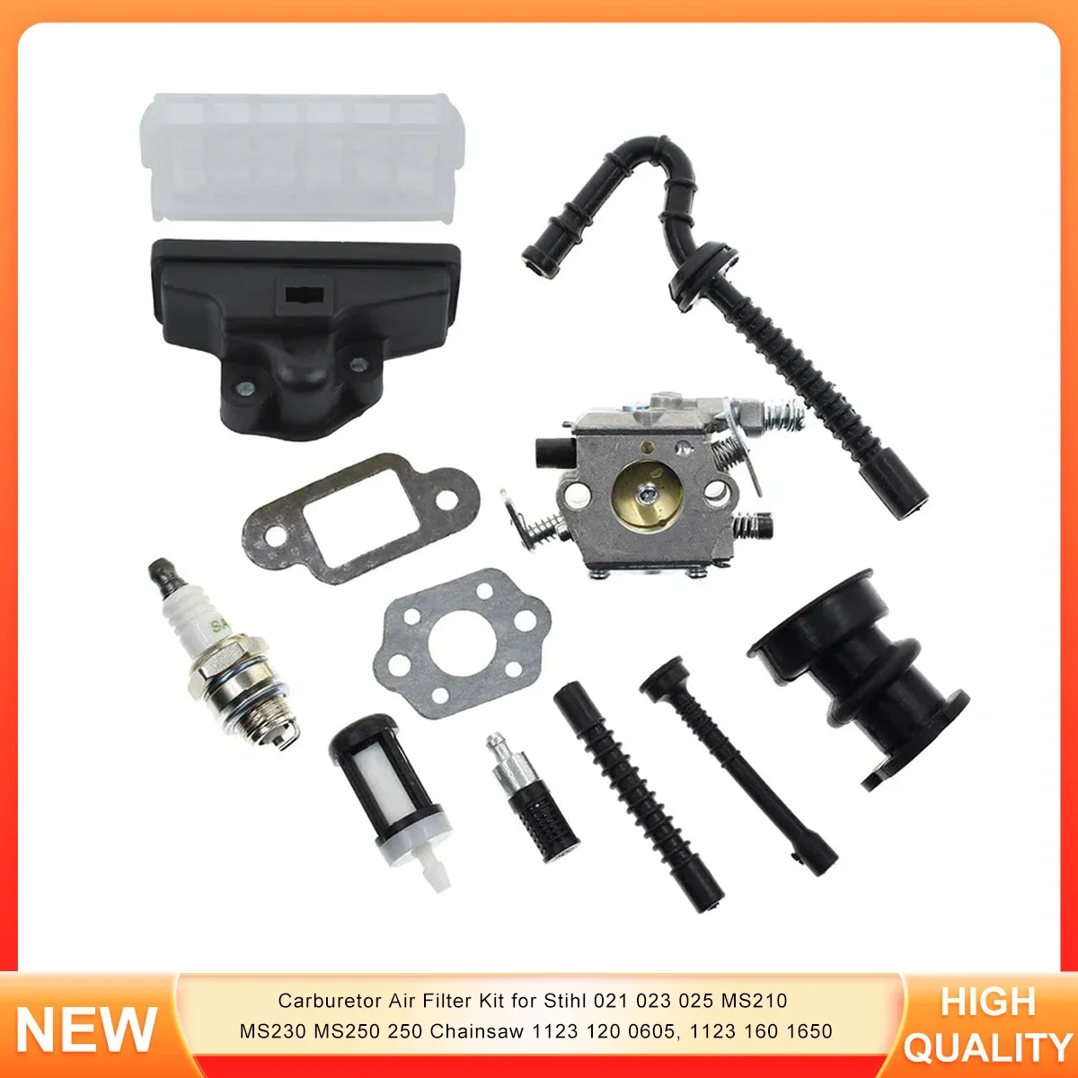 Zestaw filtra powietrza gaźnika do pilarki Stihl 021 023 025 MS210 MS230 MS250 250 1123 120 0605, 1123 160 1650