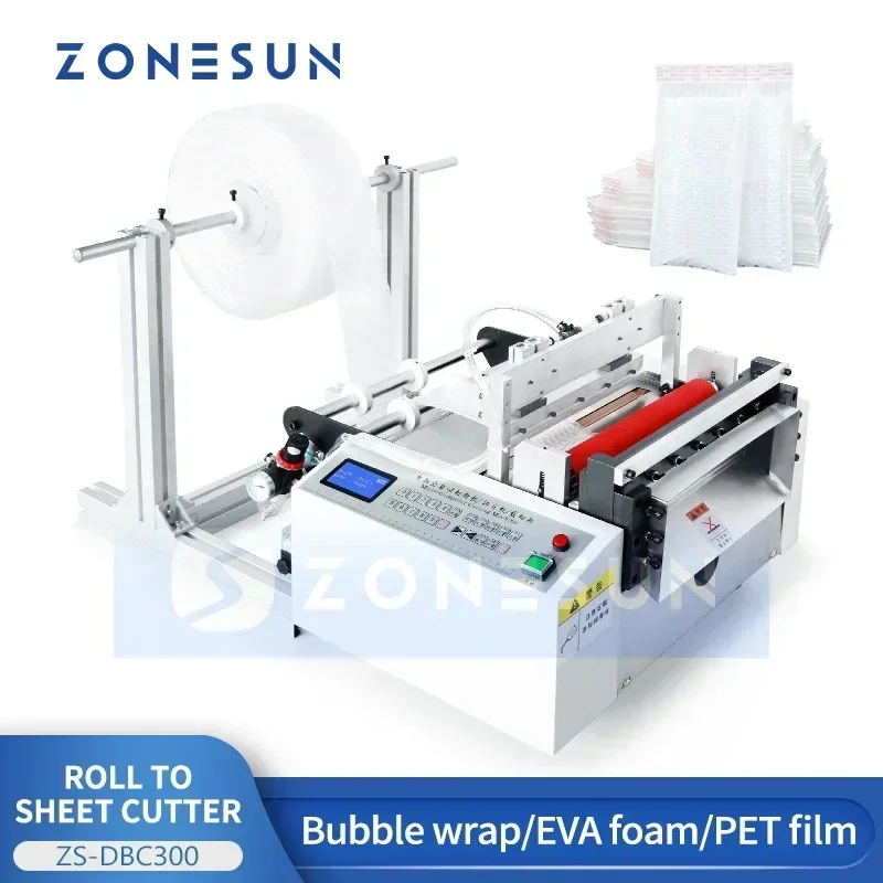 ZONESUN ZS-DBC300 Cortadora Automática de Rollo a Hoja para Papel, Tela No Tejida, Película de PVC, Goma EVA y Etiquetas