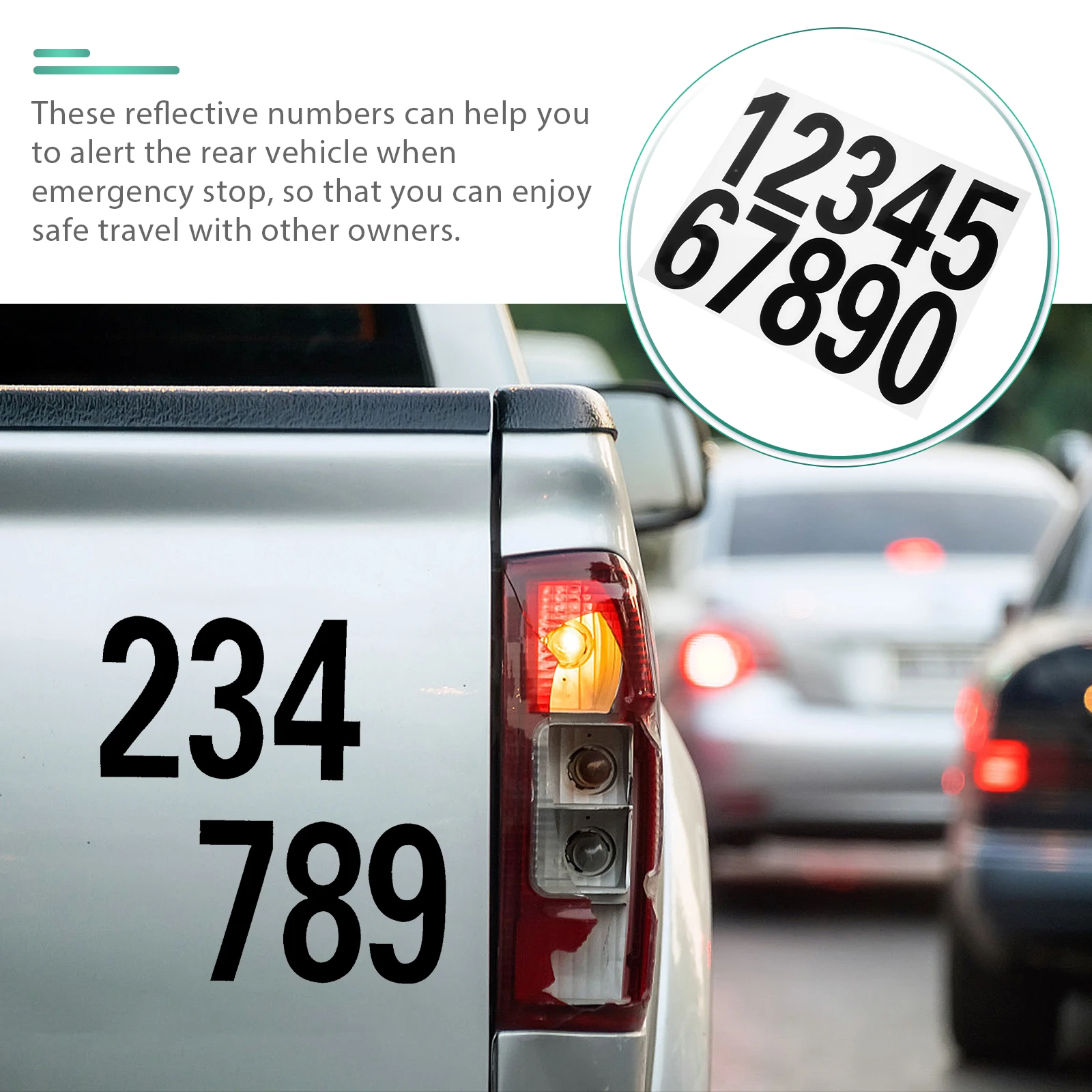 

4 set 4 Sets 0-9 Reflective Number Stickers Mailbox House Door Address Waterproof Pet Material Easy Use Identifiable Label