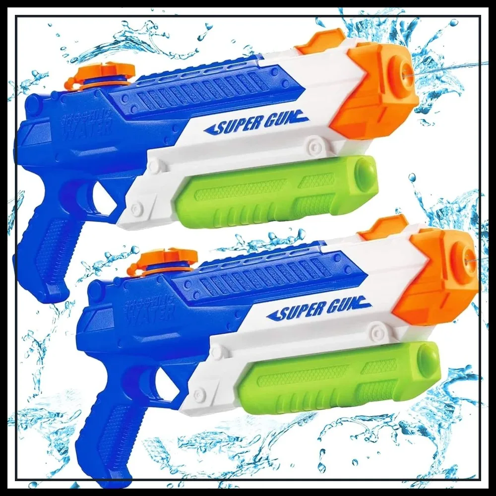 

Summer Soaker Squirt Guns, 400CC/40ft for Ages 3+ - 2 Pack Outdoor Toy for Pool, Yard, Lawn, Beach