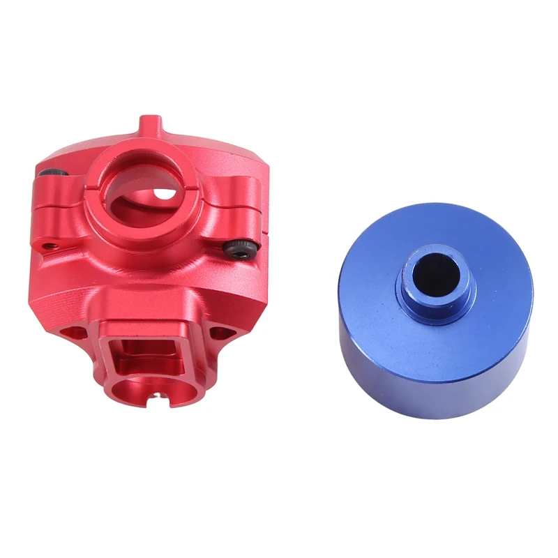 Metal Front And Rear Differential Case And Protector For ARRMA 1/8 MOJAVE 4S BLX RTR RC Car Upgrade Parts Blue+Red