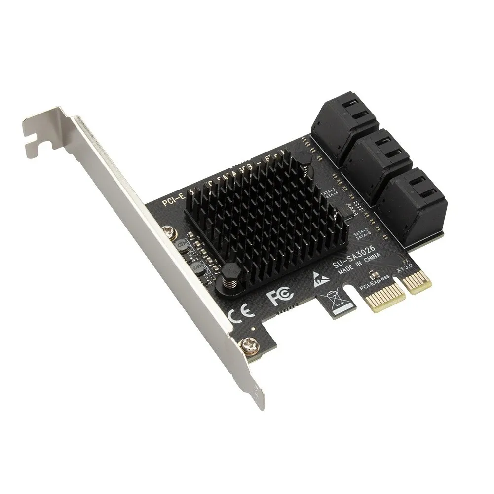 sata-pci-eアダプター-6ポート-sata-30-to-pci-express-x4-拡張カード-sata30-pcie-pci-e-sataコントローラー-hdd用-asmedia-asm1166搭載