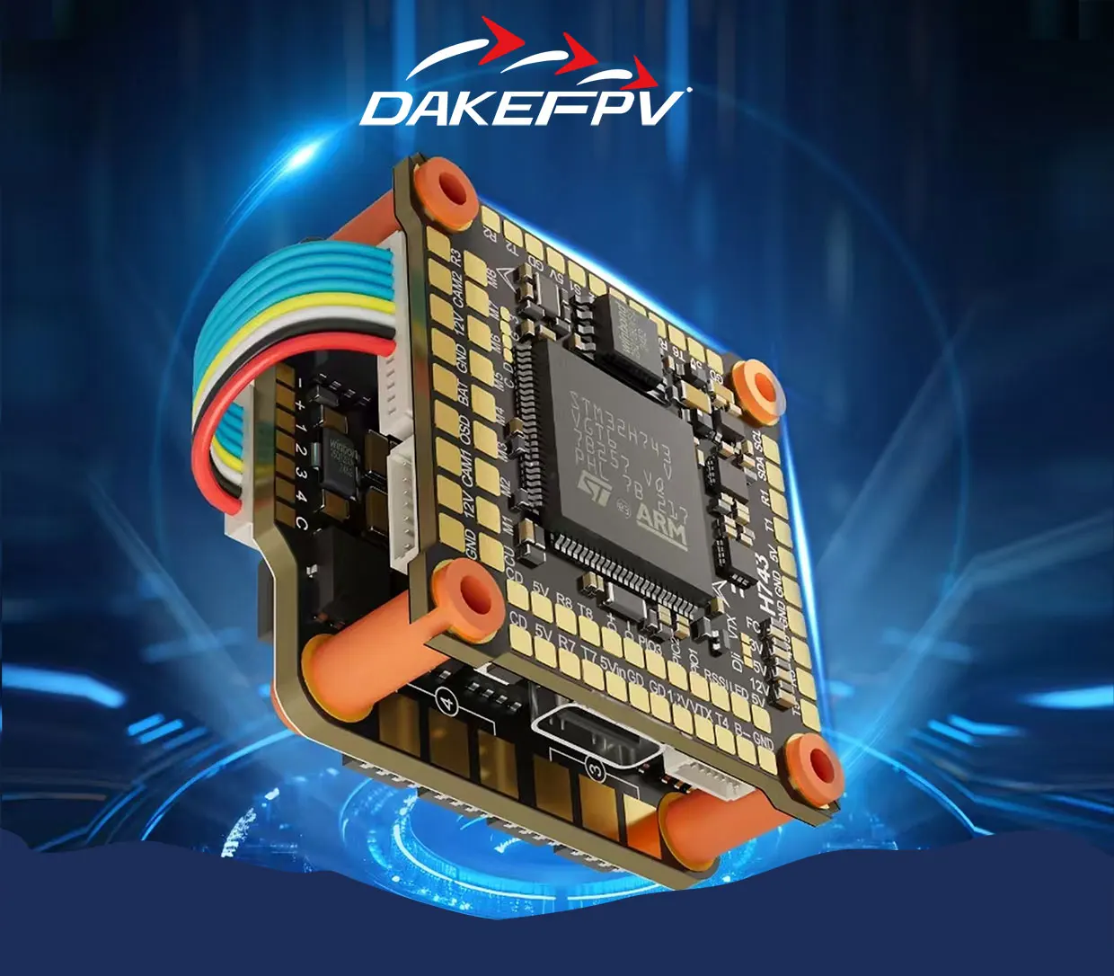 DAKEFPV H743 FC 6S 55A STACK 4IN1 Blheli_S Bluejay 8bit ESC H743 Unterstützt Betaflight Ardupilot für FPV 5-Zoll-RC-Drohne DIY – Detail 1