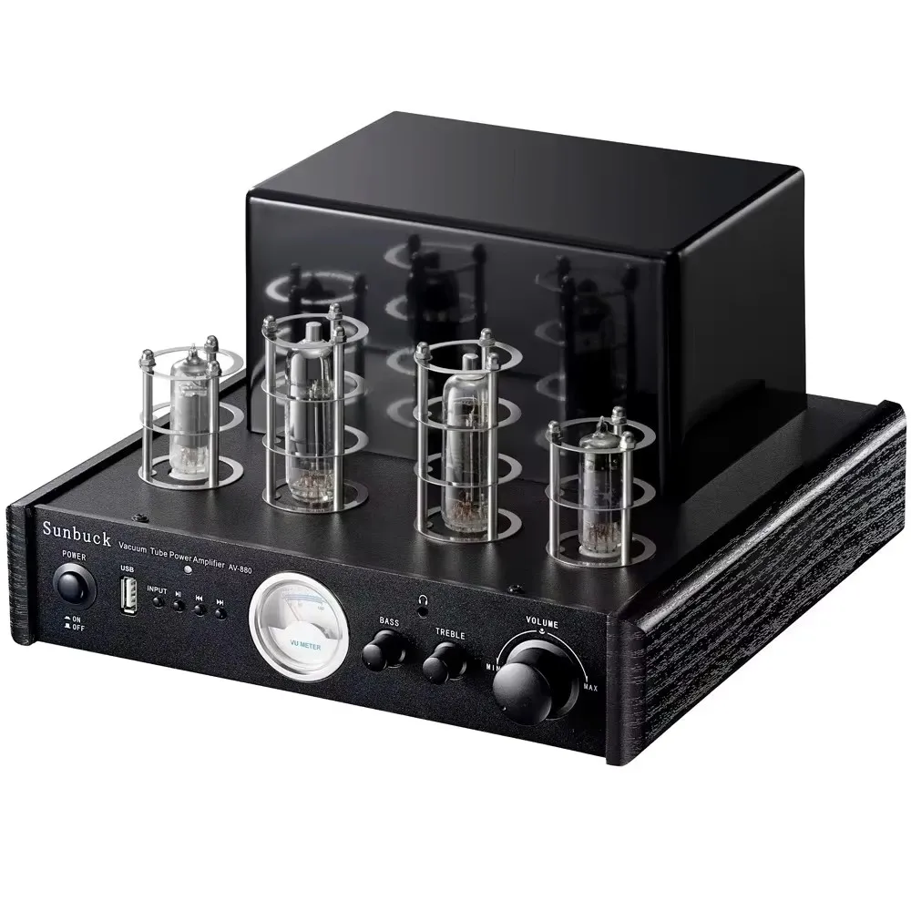 

SUNBUCK AV880 2.1 35W Fiber Coaxial USB Bluetooth Headphone Amplifier Class A HiFi stereo Headphone Vacuum Tube Amplifier Audio
