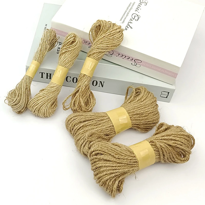 Natural Jute Fabric Rope Twine Rolls Hemp Twisted Cord Macrame String DIY Handmade Crafts Gift Wrapping Wedding Christmas Decor